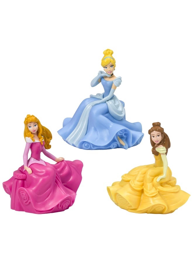 Decoset Disney Princess Once Upon A Moment Cake Topper 3-Pieces Decorations Set With Aurora Belle And Cinderella Collectible Figure For Hours Of Fun After The Party