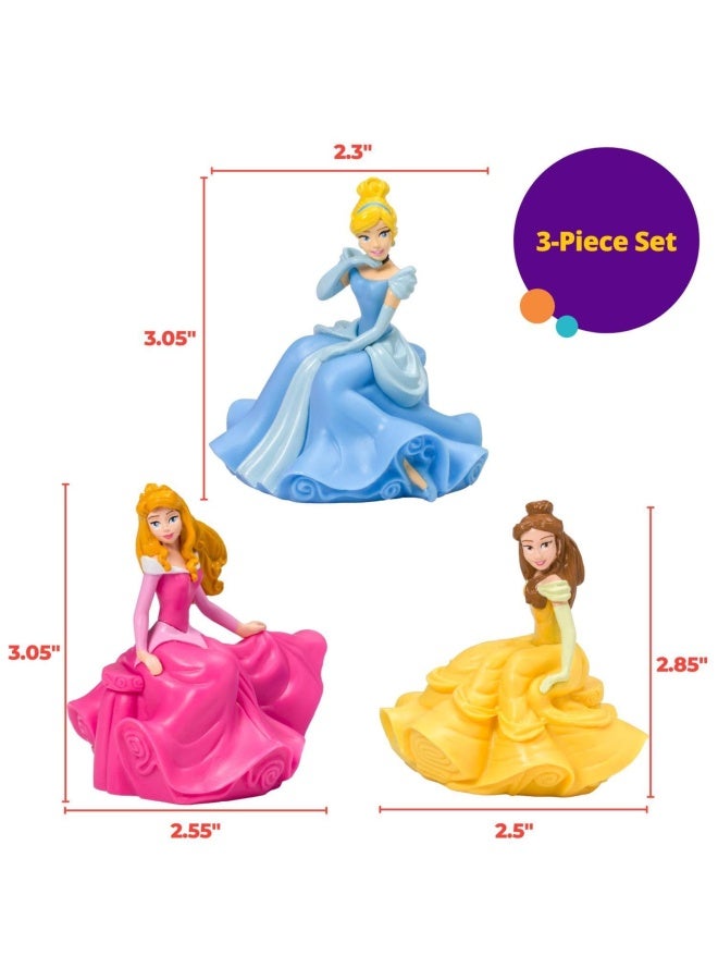 Decoset Disney Princess Once Upon A Moment Cake Topper 3-Pieces Decorations Set With Aurora Belle And Cinderella Collectible Figure For Hours Of Fun After The Party