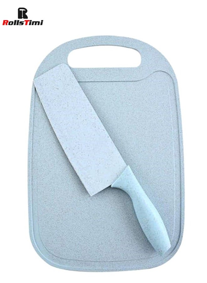 7-Piece Kitchen Knife With Cutting Board Set Blue