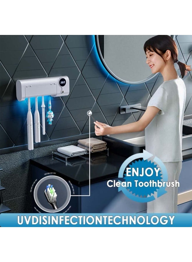 Toothbrush Sanitizer Toothbrush Sanitizer And Holder W Sterilization Function Uv Toothbrush Sanitizer For Bathroom Wireless Wall Mount Rechargeable