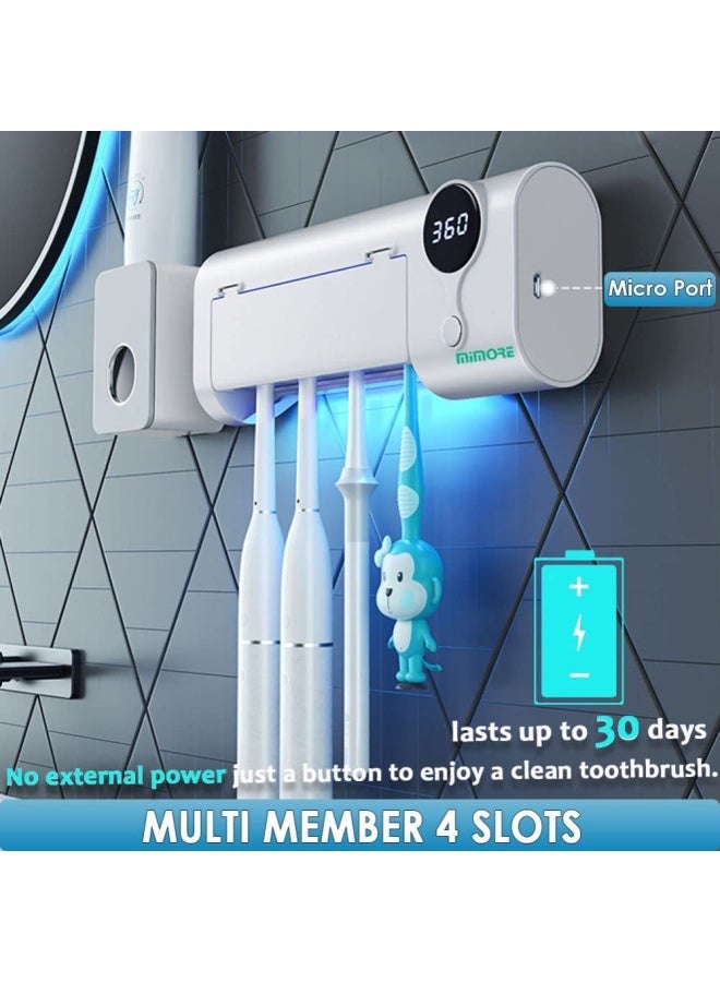 Toothbrush Sanitizer Toothbrush Sanitizer And Holder W Sterilization Function Uv Toothbrush Sanitizer For Bathroom Wireless Wall Mount Rechargeable