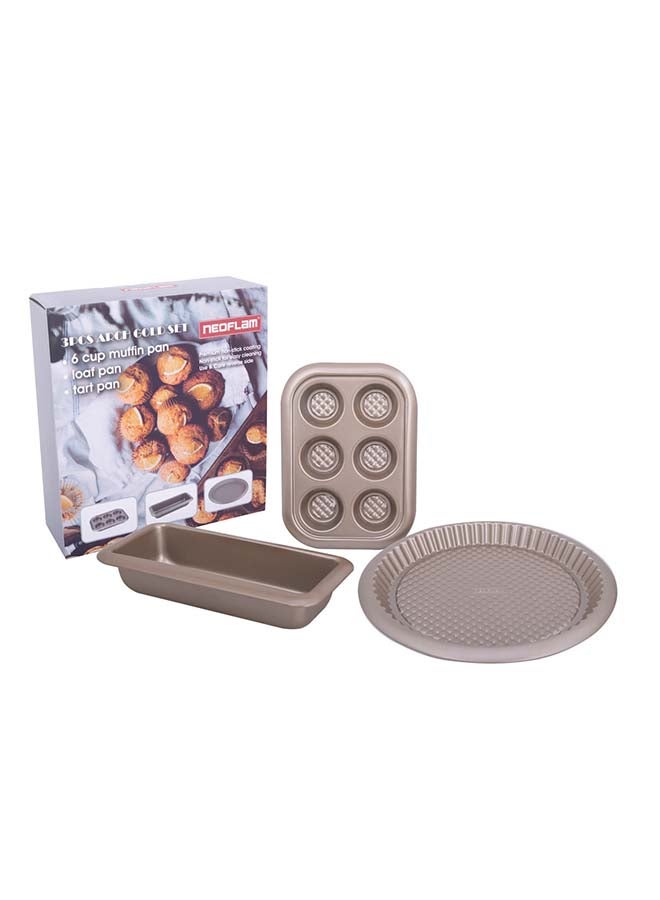 3-Piece set Arch Bakeware Gold 34,32,29cm