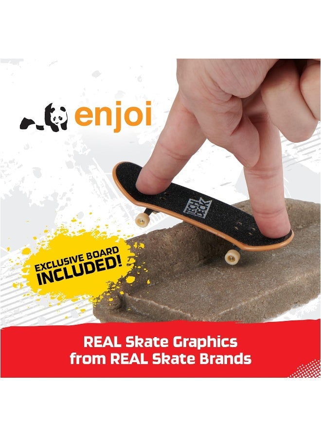 Tech Deck Concrete DIY Fingerboard Ramp Reusable Concrete Material with Enjoi Fingerboard 6+ Years