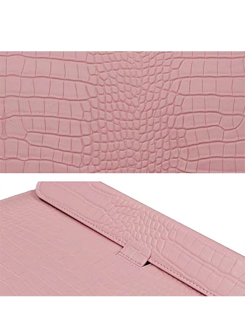 Laptop Sleeve, Crocodile Grain PU Leather Flap Style Case Bag, Compatible with MacBook Pro, 13 inch Notebook, for MacBook Air 13.6 inch 2022 M2 A2681 Air 13