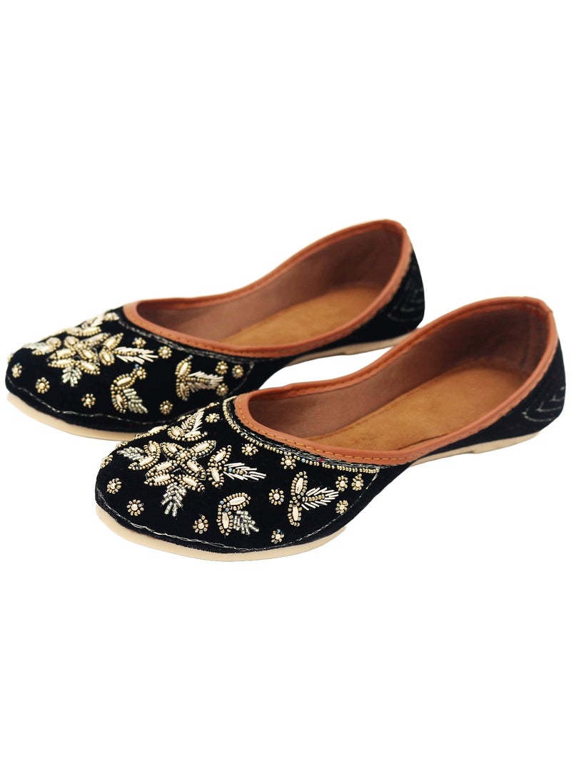 Women's Traditional Punjabi Nagra Juti  Bridal Ethnic Indian Mojari Flats Wedding Shoes