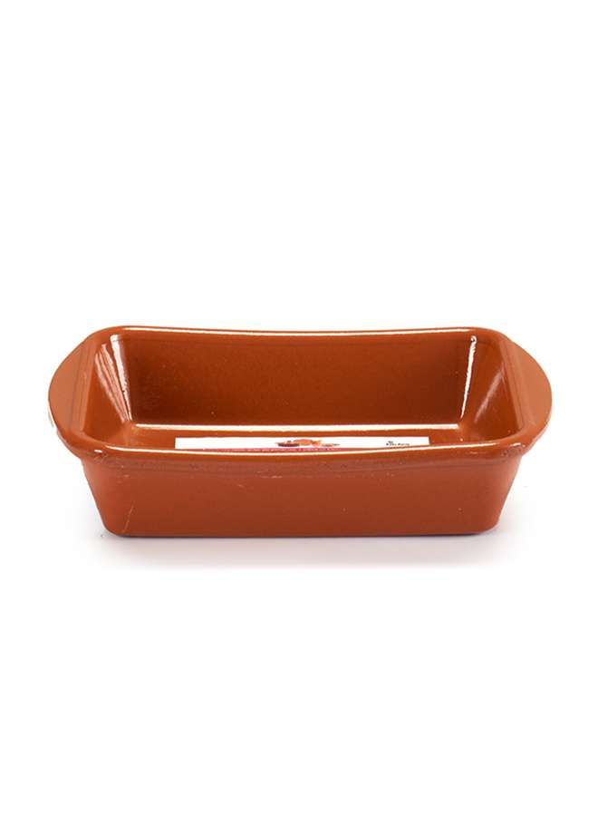 Brown Terracotta Deep Rectangular Plate 18 cm ,Spain