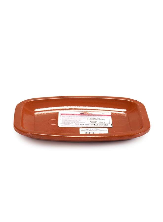 Brown Terracotta Flat Rectangular Plate 26 cm ,Spain