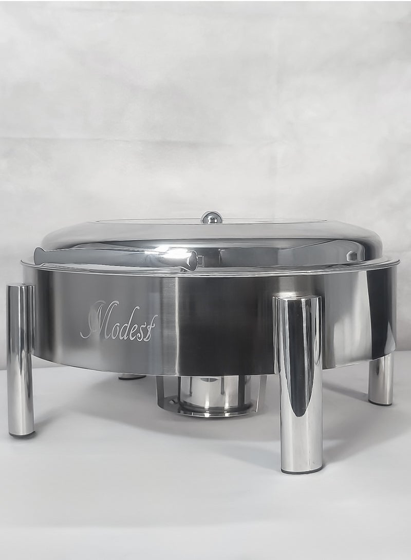 6L Hydraulic Round Chafing Dish with Glass Lid