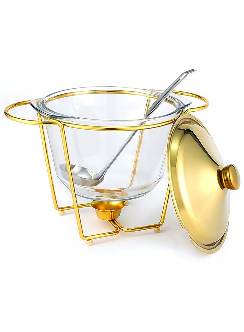 4L Glass Food Warmer With Spoon