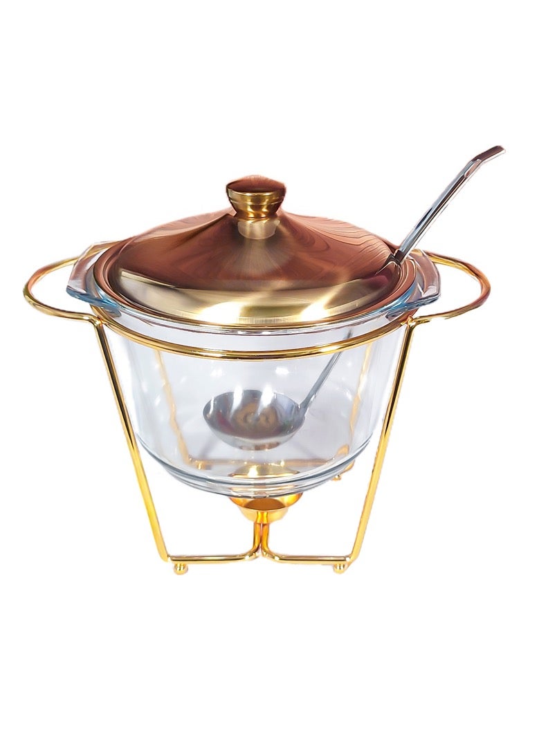 4L Glass Food Warmer With Spoon