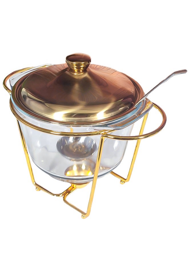 4L Glass Food Warmer With Spoon