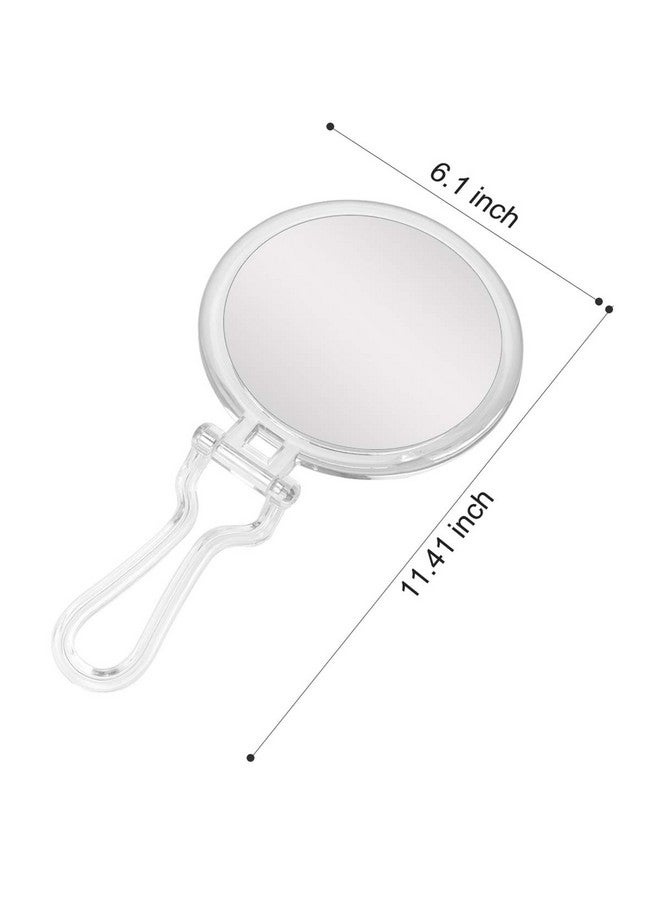 Snowflakes Double Sided Folding Handheld Mirror 1X/10X Magnification Hand Held Mirror.