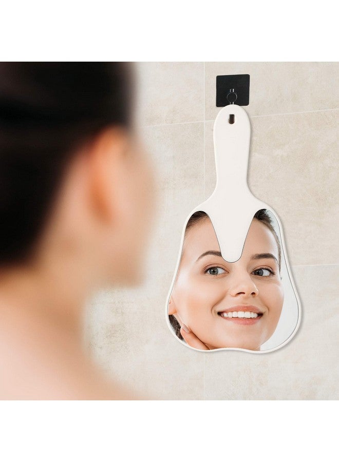 Handheld Mirrors With Handle Small Face Mirror Tooth Shaped Hand Mirror Makeup Used For Dentist Office Clinic Bathroom Barber And Salon White