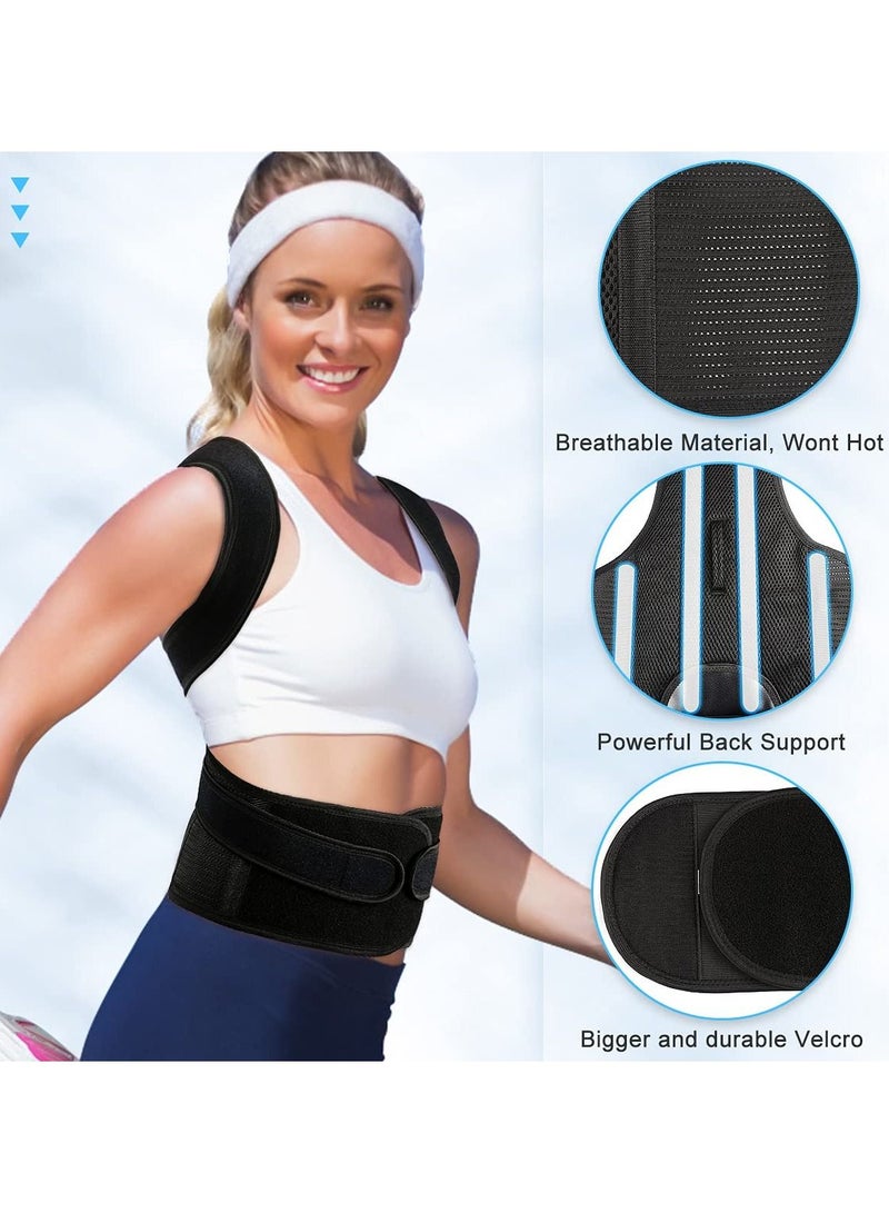 Posture Corrector for Men&Women, KASTWAVE Back Brace for Back Lumbar Support and Upright Back  Breathable Back Straightener Posture Improve and Neck Shoulders Pain Relieve, Large ( Waist 36 - 41Inch )