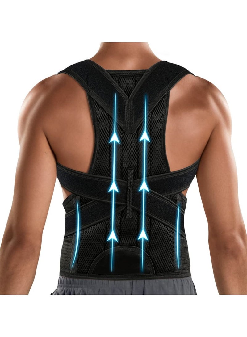 Posture Corrector for Men&Women, KASTWAVE Back Brace for Back Lumbar Support and Upright Back  Breathable Back Straightener Posture Improve and Neck Shoulders Pain Relieve, Large ( Waist 36 - 41Inch )