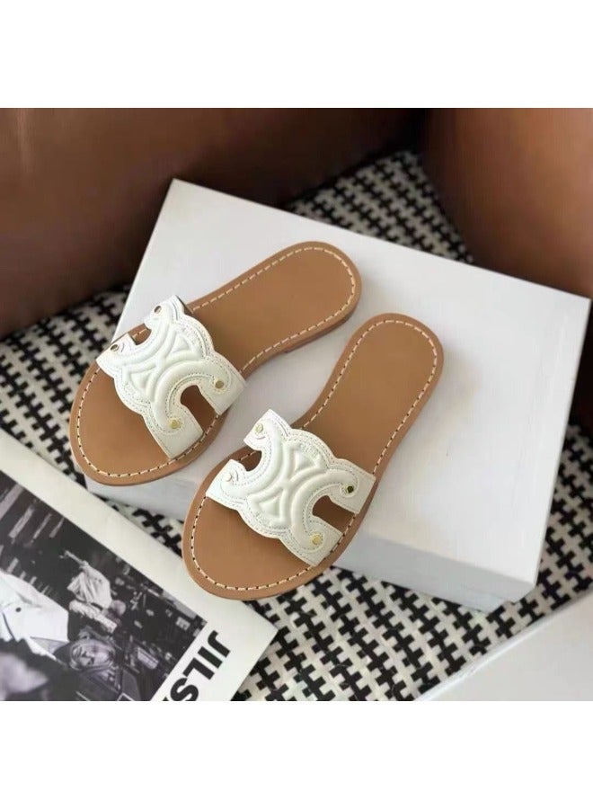 Leather Flip Flop For Women Stylish, Affordable, Daily Wear Ladies Slip On Elegant Slipper Made Of PU Leather