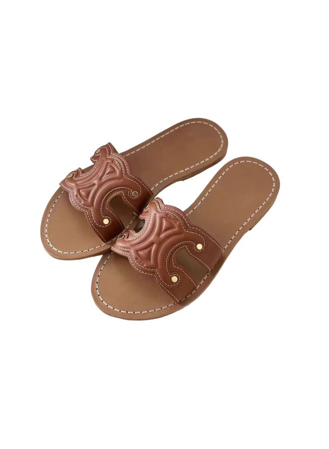 Leather Flip Flop For Women Stylish, Affordable, Daily Wear Ladies Slip On Elegant Slipper Made Of PU Leather