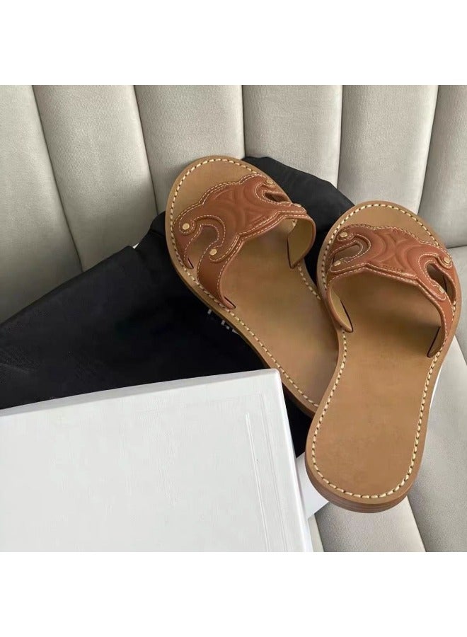 Leather Flip Flop For Women Stylish, Affordable, Daily Wear Ladies Slip On Elegant Slipper Made Of PU Leather