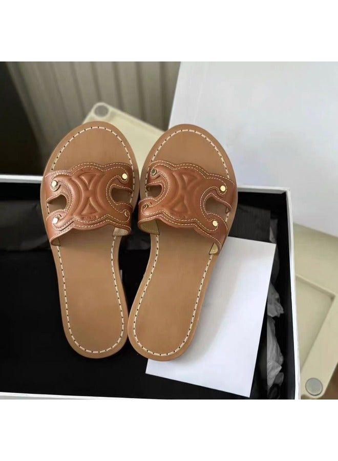 Leather Flip Flop For Women Stylish, Affordable, Daily Wear Ladies Slip On Elegant Slipper Made Of PU Leather