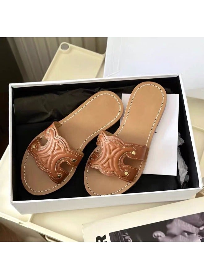 Leather Flip Flop For Women Stylish, Affordable, Daily Wear Ladies Slip On Elegant Slipper Made Of PU Leather