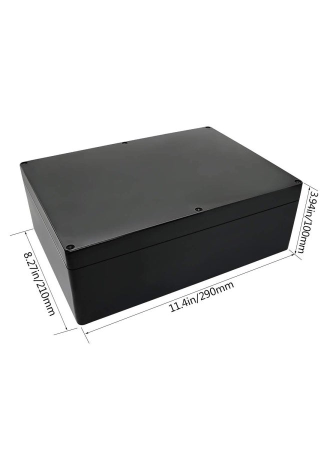 Lemotech  Abs Plastic Electrical Project Case Power Junction Box Project Box Black 11.41 X 8.26 X 3.93 290 X 210 X 100Mm