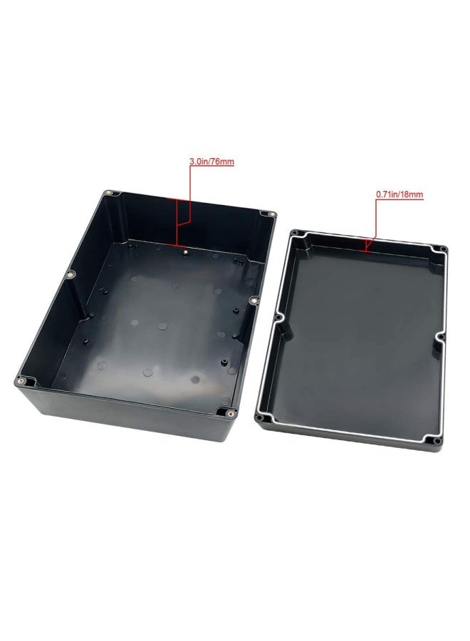 Lemotech  Abs Plastic Electrical Project Case Power Junction Box Project Box Black 11.41 X 8.26 X 3.93 290 X 210 X 100Mm