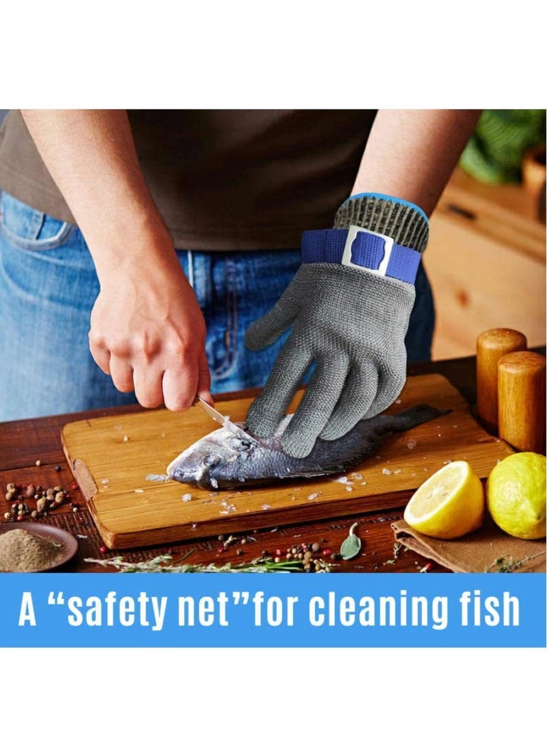 Stainless Steel Wire Metal Mesh Cut-Resistant Gloves for Butchering, Slicing, Chopping, and Peeling - Safety Work Gloves for Enhanced Protection