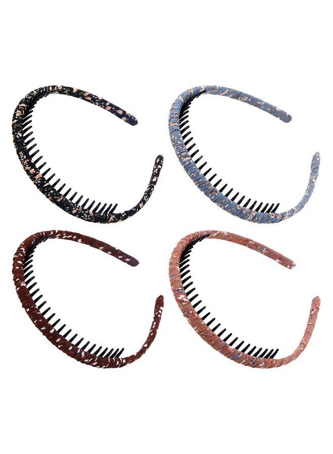 4Pc Multicolor Protection Resin Teeth Comb Hair Hoop Hairband Headband Hair Accessories By Beauty Hair (4 Colors)