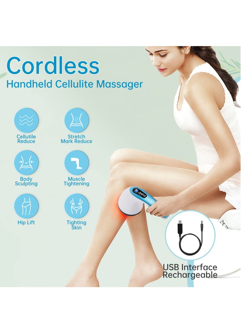 SYOSI Body Sculpting Machine, Professional Handheld Body Sculpting Massager, Cordless Cellulite Remover Massager for Belly Arms Legs Waist with 8 Replaceable Massage Heads and 1 Mesh Covers