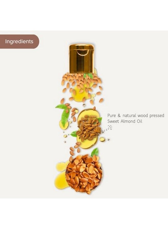 Sweet Almond Oil For Skin & Hair 100% Pure & Natural Wood Pressed Treats Skin Conditions Like Dermatitis Psoriasis Acne & Eczema Revitalises Dry & Frizzy Hair 200 Ml