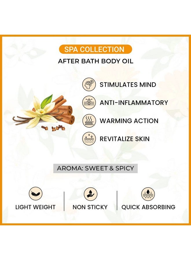 Keya Seth Aromatherapy Spicy Vanilla After Bath Body Oil Stimulates Mind Anti Inflammatory Warming Action & Revitalize Skin 200Ml