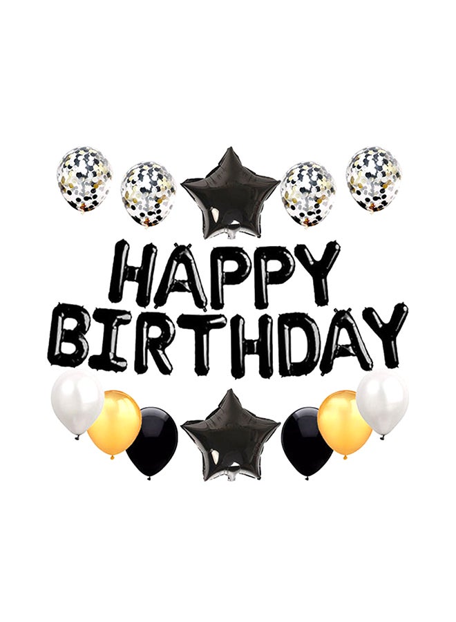 25-Piece Inflatable Happy Birthday Foil Balloon Set 16inch