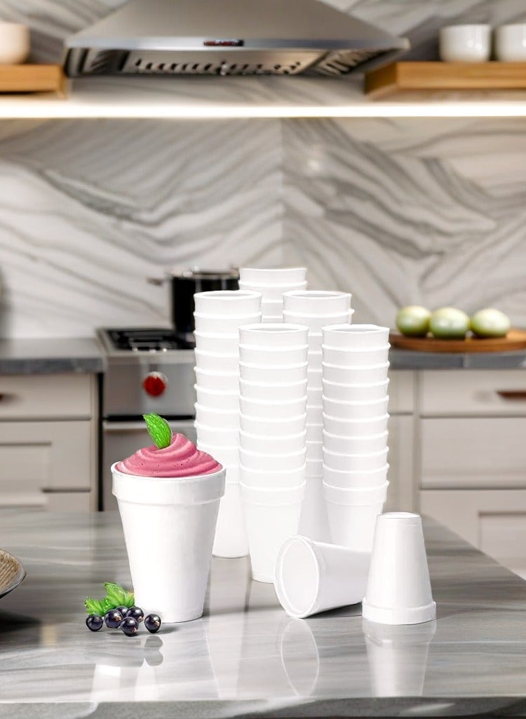 6oz Foam Disposable Cups Insulated and Perfect for Hot and Cold Beverages  Ideal for Parties Events Cafes and Everyday Use