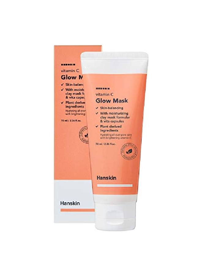 Vitamin C Glow Mask Clay Mask With Ascorbic Acid For Glowing Skin And Pore Purifying Hydrating And Moisturizing [70Ml]