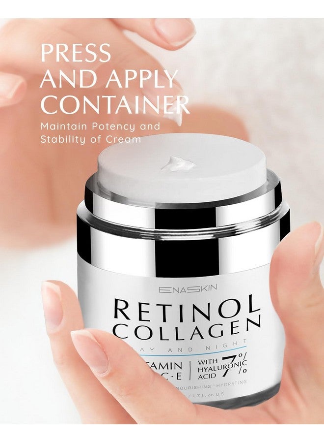 Retinol Cream For Face Moisturizer For Anti Aging & Wrinkled Skin Day And Night For Women & Men Retinol Collagen Facial Care Face And Neck 1.7 Fl Oz