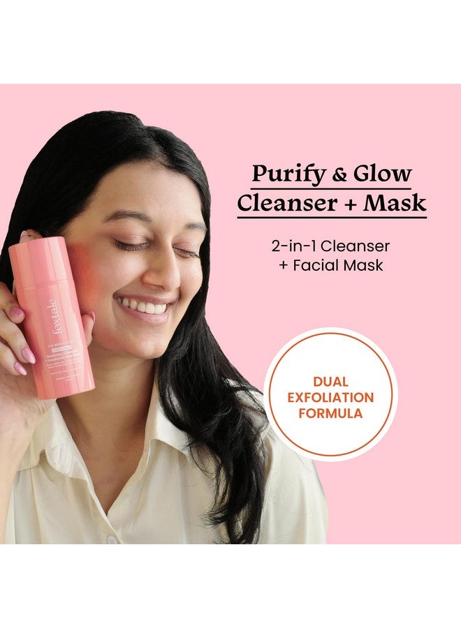 Purify & Glow Cleanser + Clay Mask Deep Cleanses Pores Exfoliating Glow Facial Instantly Gives Bright Skin For Normal Oily And Combination Skin Men & Women 100Ml