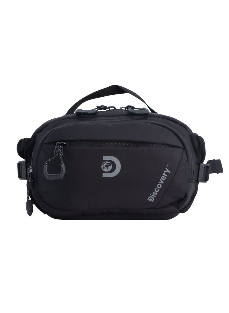 Discovery Body Spirit Nylon Ripstop Waist Bag Black for Men and Women, Durable Lightweight Waterproof Hip Pack Bag/Crossbody/Sling/Belt Bag  Outdoor Hiking Trekking Running Camping