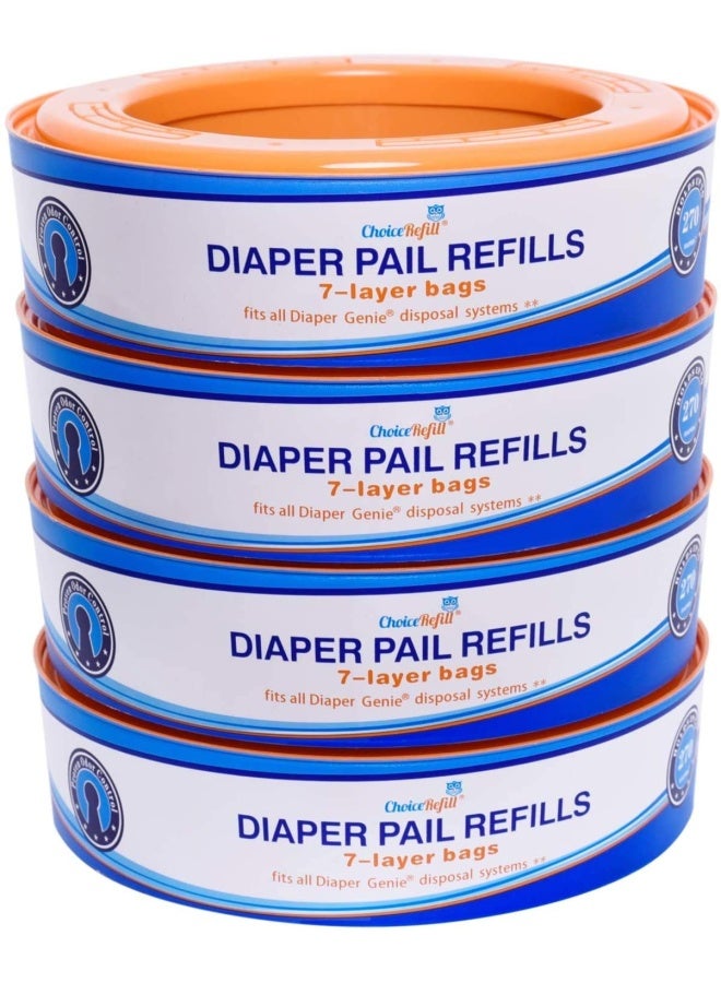 Compatible With Diaper Genie Pails 4-Pack 1080 Count