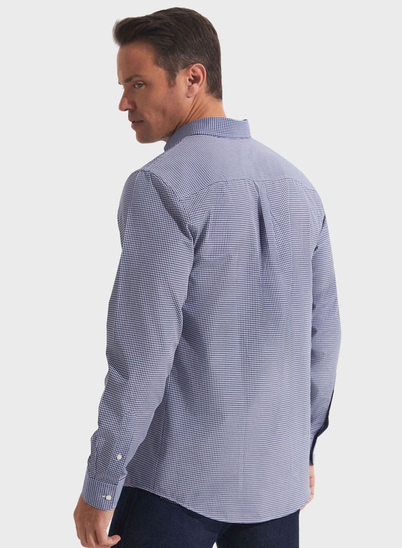 Check Deatiled  Regular Fit Shirt
