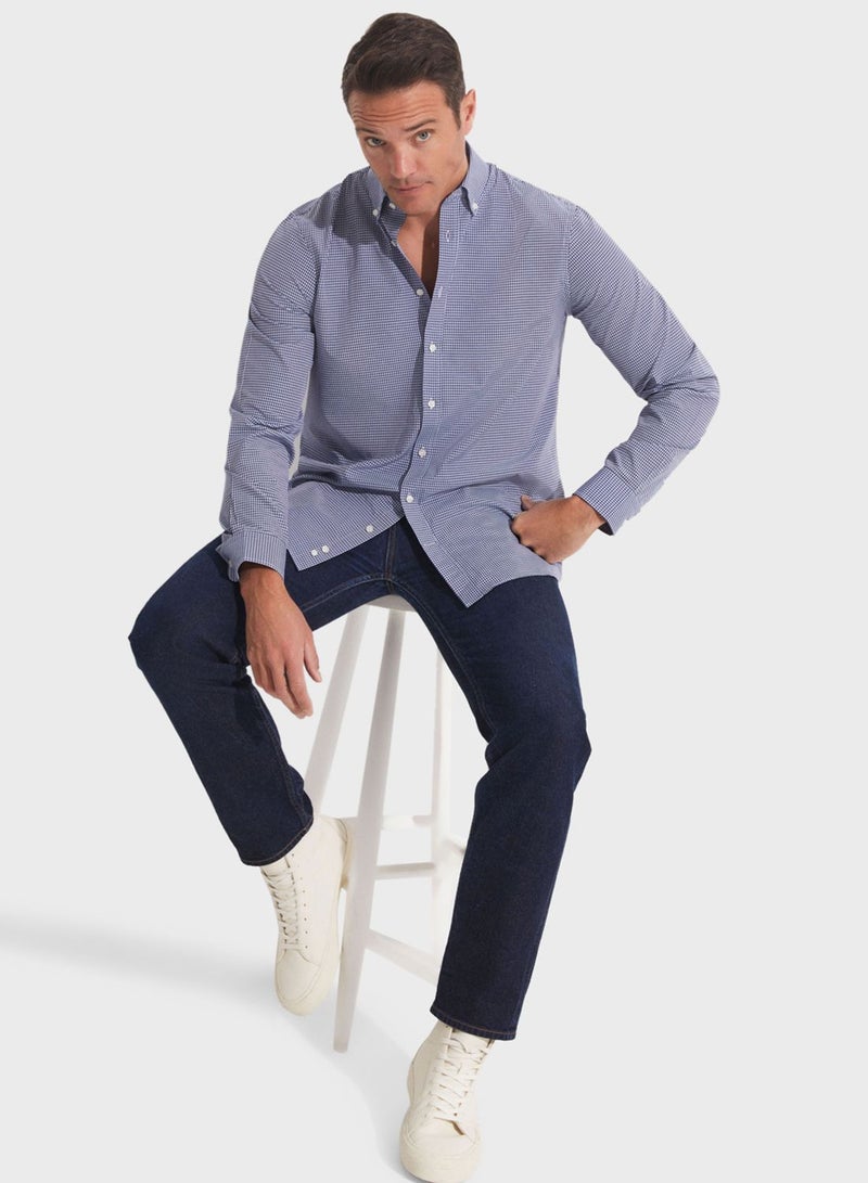 Check Deatiled  Regular Fit Shirt