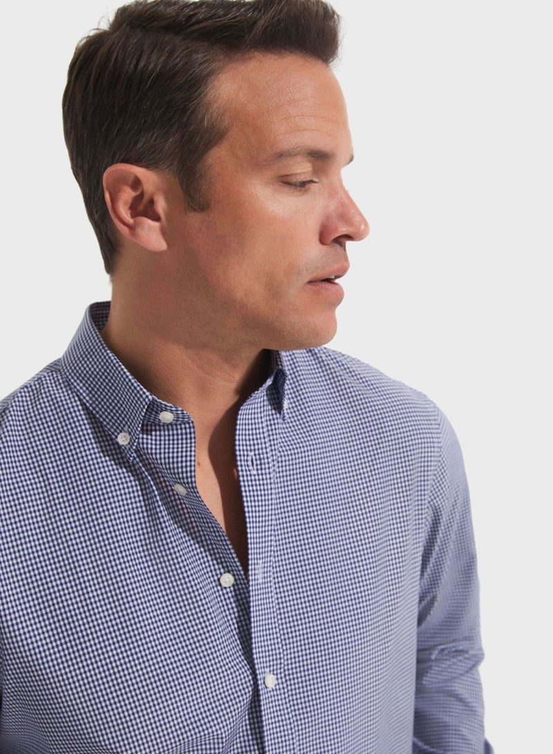 Check Deatiled  Regular Fit Shirt