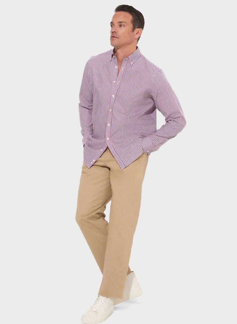 Striped Button Down Regular Fit Shirt Shirt
