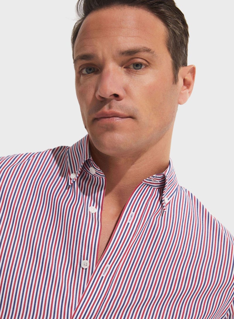 Striped Button Down Regular Fit Shirt Shirt