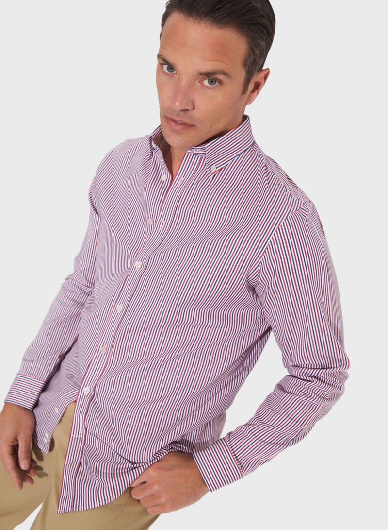 Striped Button Down Regular Fit Shirt Shirt