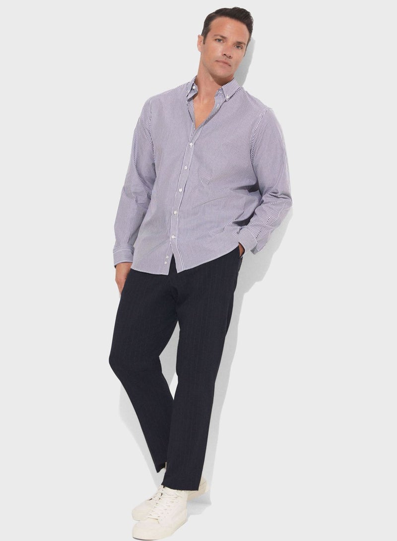 Striped Button Down Regular Fit Shirt Shirt