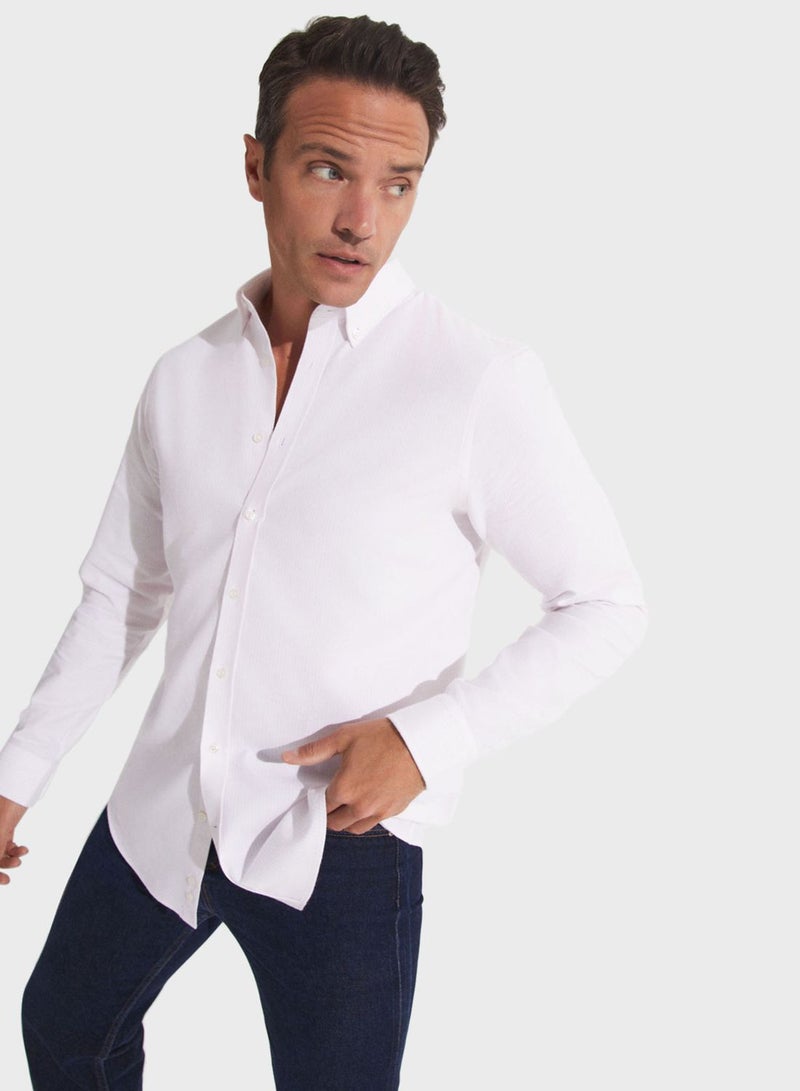 Striped Button Down Regular Fit Shirt Shirt