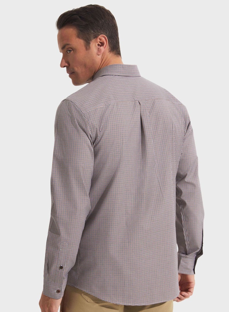 Check Deatiled  Regular Fit Shirt