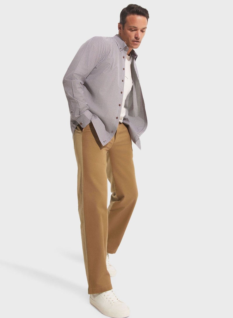 Check Deatiled  Regular Fit Shirt
