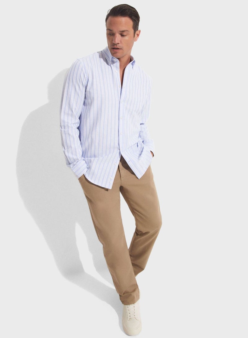 Striped Button Down Regular Fit Shirt Shirt