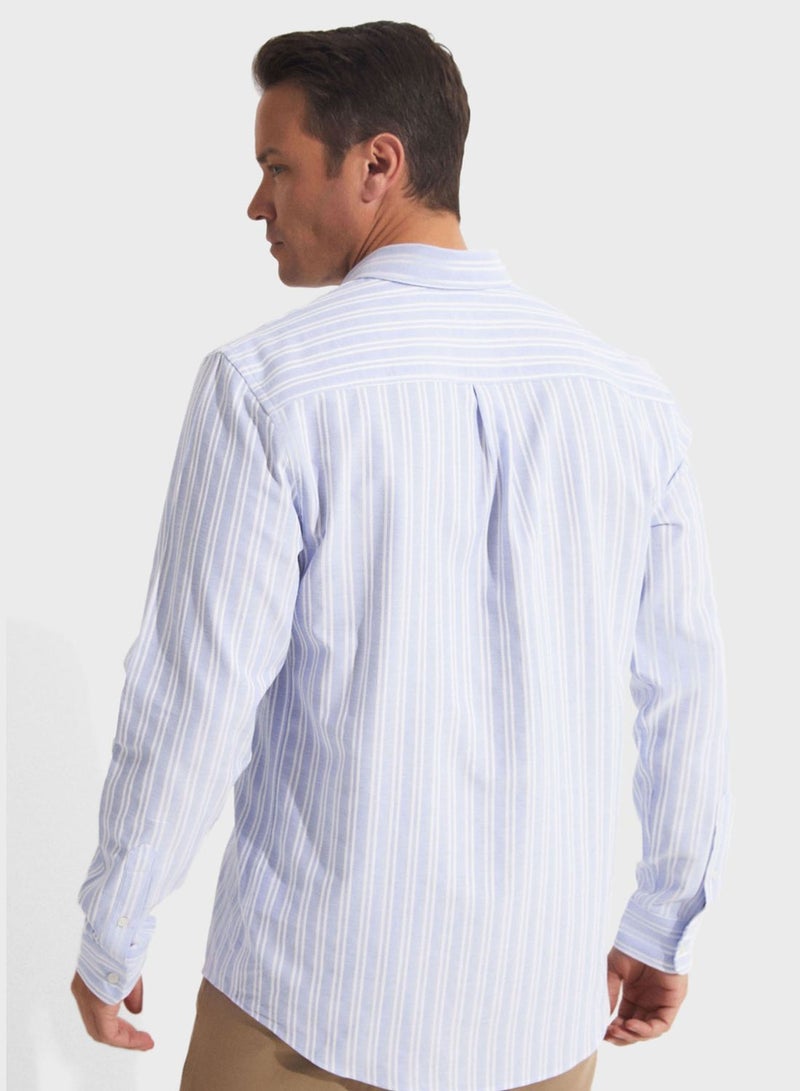 Striped Button Down Regular Fit Shirt Shirt